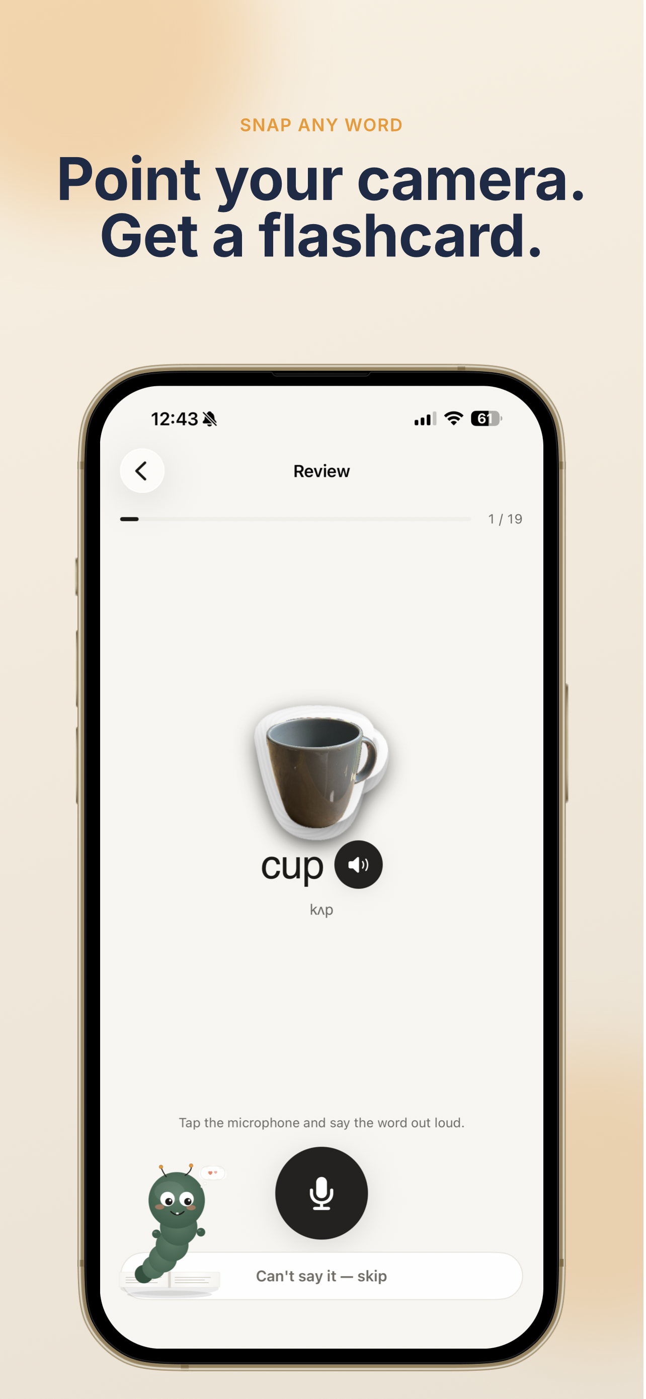 Point your camera, get a flashcard