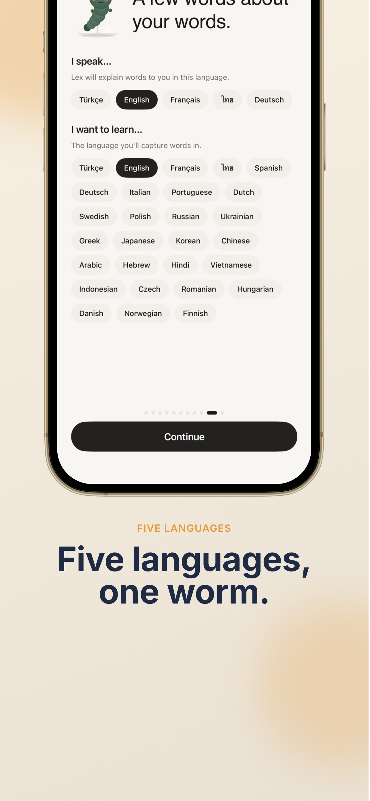 Pick the language you speak and want to learn